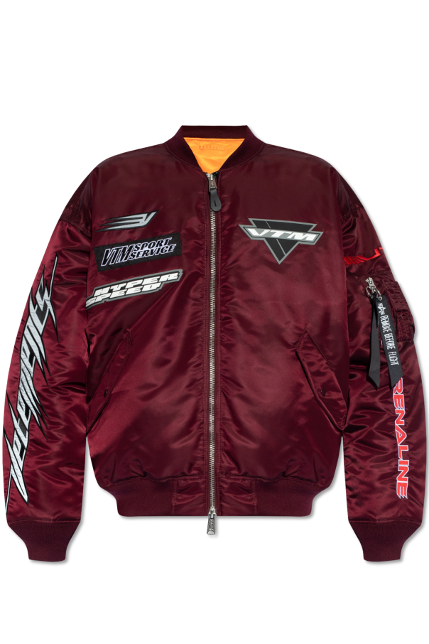 IetpShops Armenia Burgundy VETEMENTS x Alpha Industries VETEMENTS longline bomber jacket